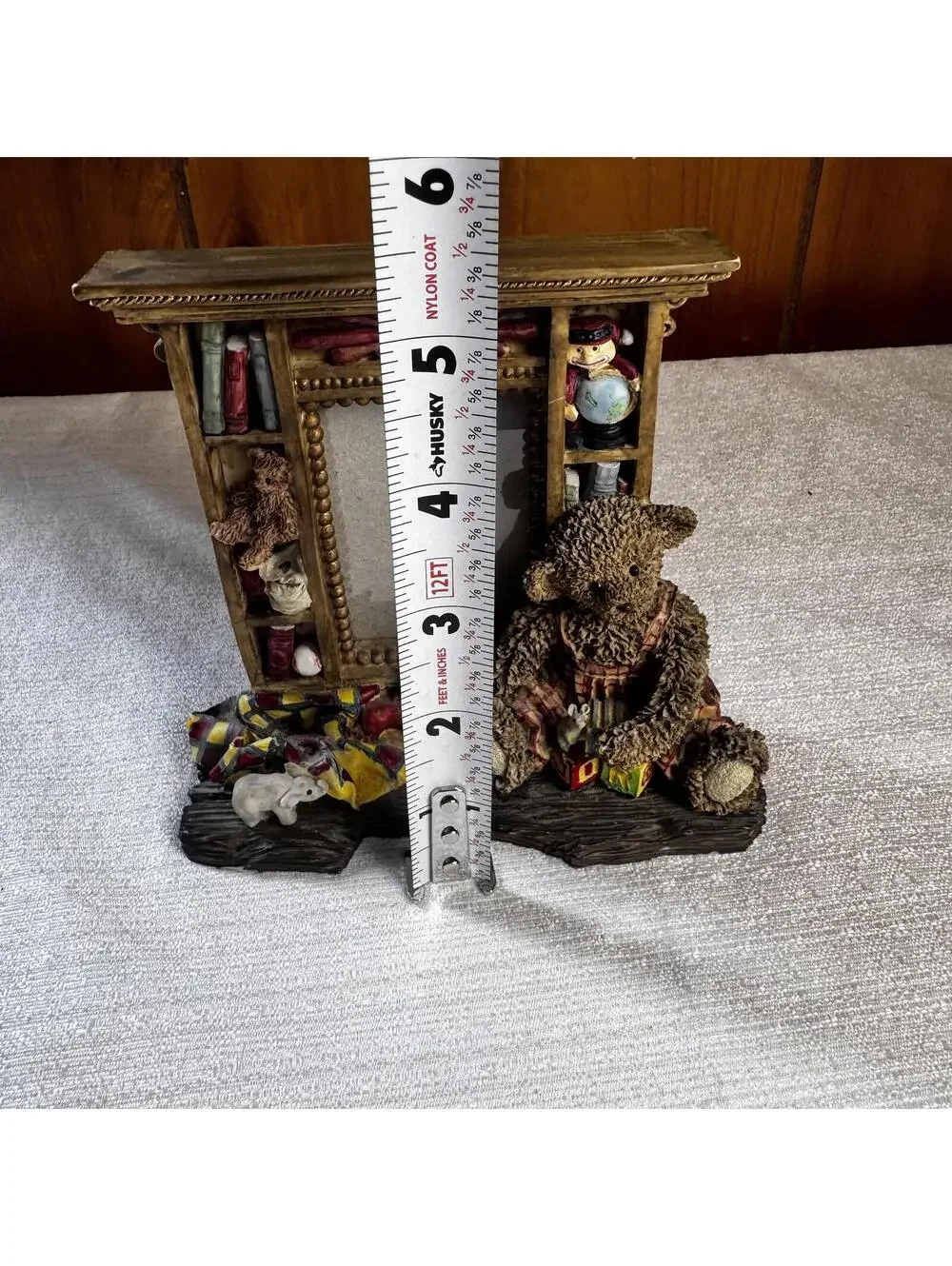 Vintage Teddy Bear Photo Frame Figurine Nursery Decor 5.5” x 5.5”